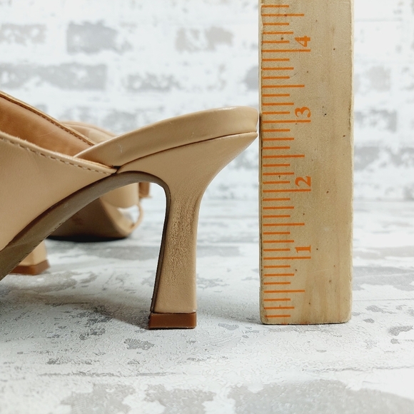 NEW Open Edit Edquincy Tan Cream Slip On Summer Heeled Sandals E956 - Picture 9 of 14